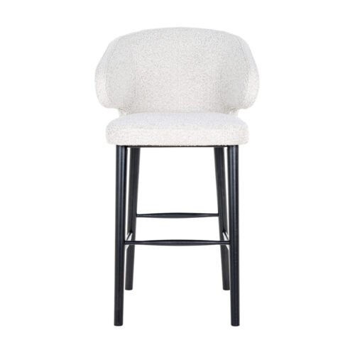 Barstoel Indigo Bouclé Wit - zithoogte 76cm - Afbeelding 4