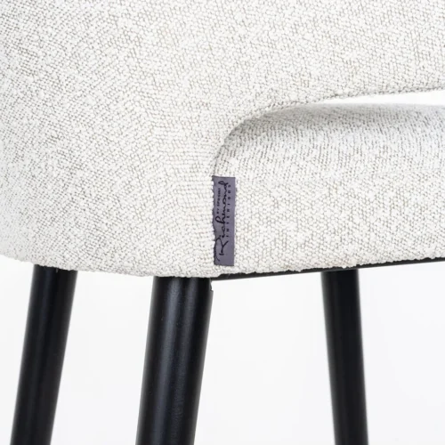 Barstoel Indigo Bouclé Wit - zithoogte 76cm - Afbeelding 2