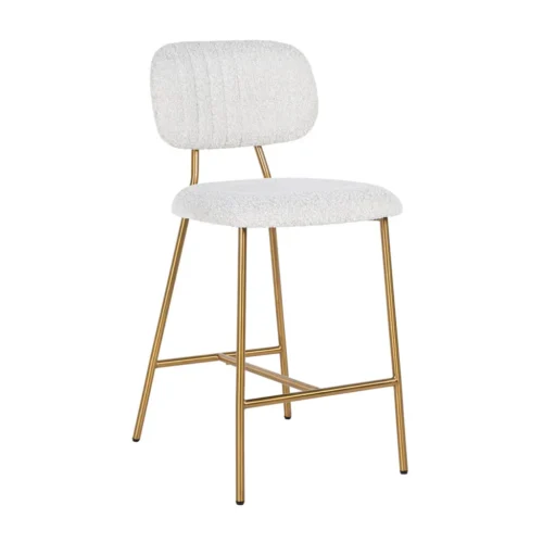 Barstoel Xenia Bouclé Wit - zithoogte 66cm