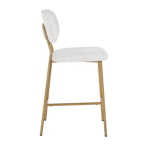 Barstoel Xenia Bouclé Wit - zithoogte 66cm - Afbeelding 2