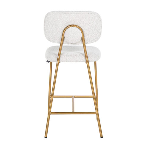 Barstoel Xenia Bouclé Wit - zithoogte 66cm - Afbeelding 7