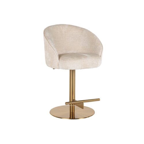 Barstoel Zabi Chenille Wit  - zithoogte 60 - 87cm