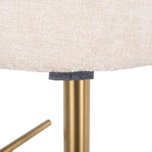 Barstoel Zabi Chenille Wit  - zithoogte 60 - 87cm - Afbeelding 7