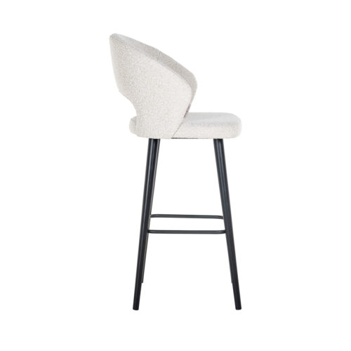 Barstoel Savoy Boucle Wit - zithoogte 82cm - Afbeelding 2