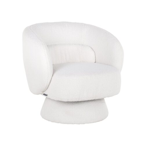Draaifauteuil Senna Furry - Wit