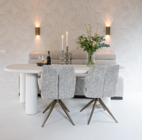 Organische Eettafel Bloomstone 230 x 117cm - Wit - Afbeelding 7