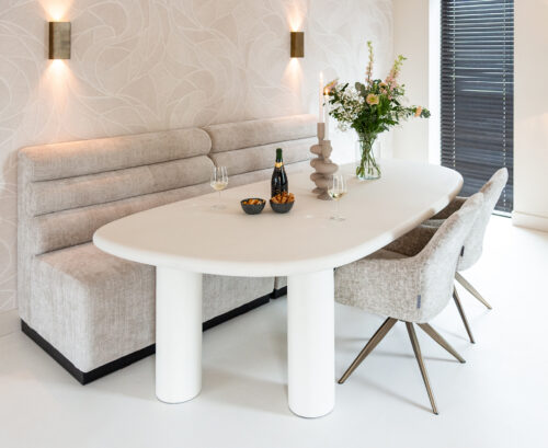 Organische Eettafel Bloomstone 230 x 117cm - Wit - Afbeelding 9