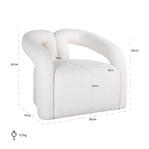 Fauteuil Dana Furry - Wit - Afbeelding 5