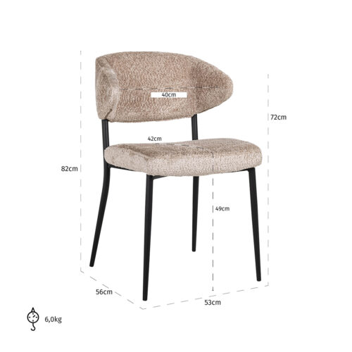 Eetkamerstoel Bea Sheep kleur Naturel - Afbeelding 5