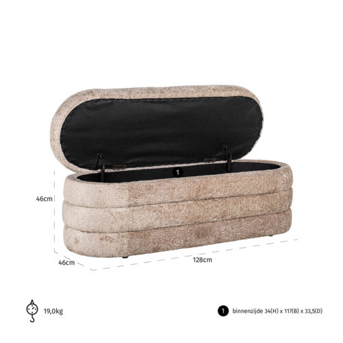 Hocker Camille Met opbergruimte - Sheep - Afbeelding 3