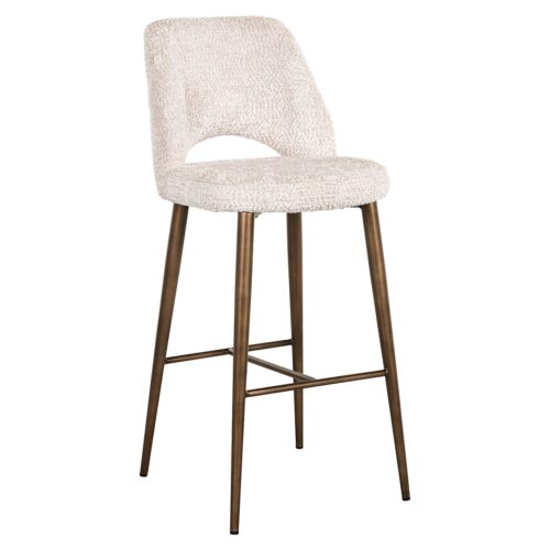 Barstoel Delphine Chenille Crème - zithoogte 76cm