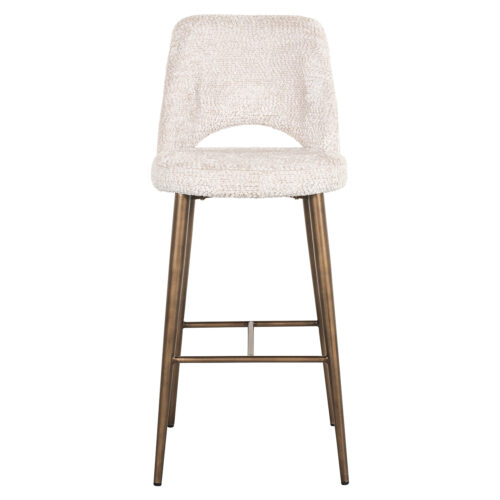 Barstoel Delphine Chenille Crème - zithoogte 76cm - Afbeelding 4