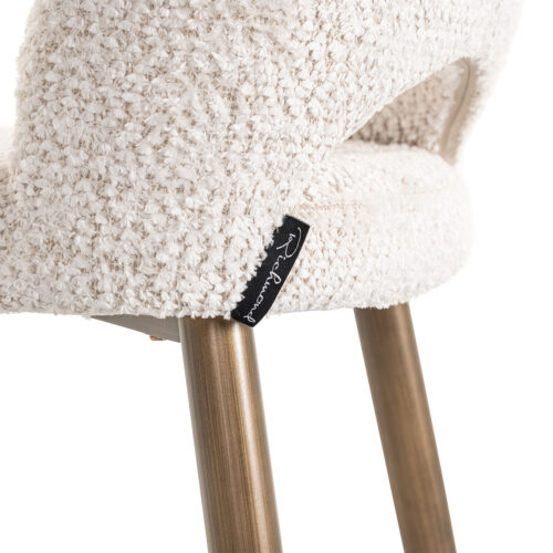 Barstoel Delphine Chenille Crème - zithoogte 76cm - Afbeelding 6