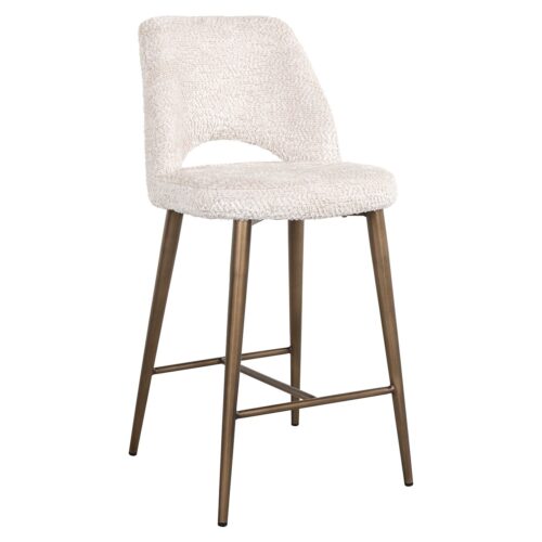 Barstoel Delphine Chenille Crème - zithoogte 66,5cm