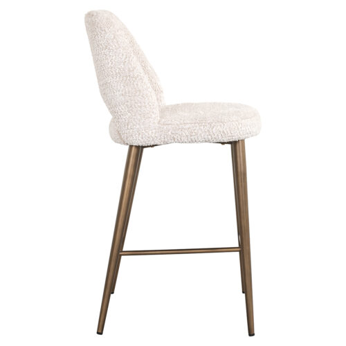 Barstoel Delphine Chenille Crème - zithoogte 66,5cm - Afbeelding 2