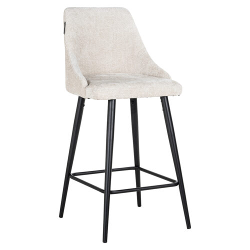 Barstoel Brooke Chenille Creme - zithoogte 67cm - Afbeelding 4