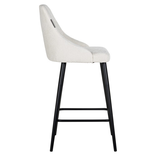 Barstoel Brooke Chenille Wit  - zithoogte 67cm - Afbeelding 2