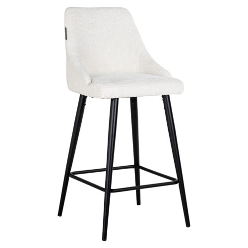 Barstoel Brooke Chenille Wit  - zithoogte 67cm - Afbeelding 4