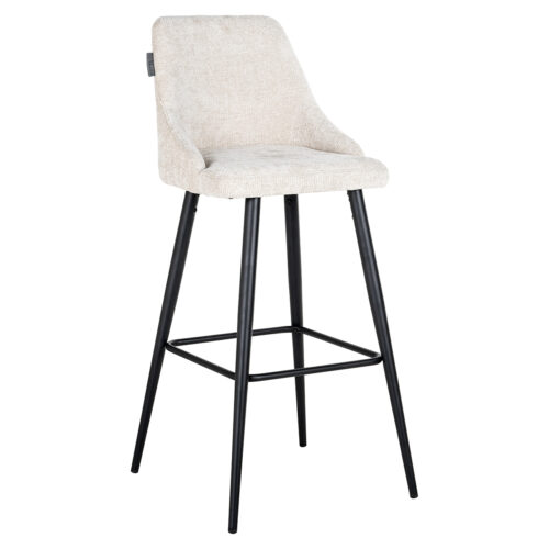 Barstoel Brooke Chenille Creme - set van 2 - Afbeelding 4