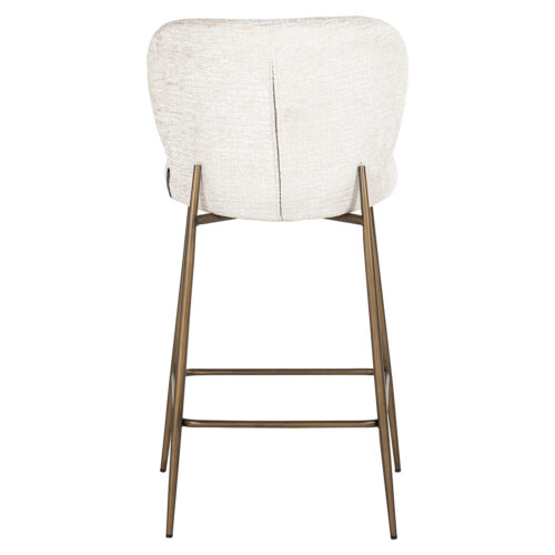 Barstoel Darby Chenille Creme - zithoogte 68cm - Afbeelding 3