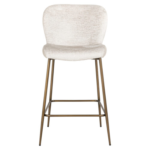 Barstoel Darby Chenille Creme - zithoogte 68cm - Afbeelding 4