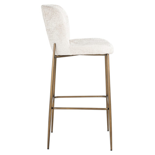 Barstoel Darby Chenille Creme - zithoogte 76cm - Afbeelding 2