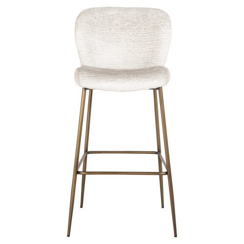 Barstoel Darby Chenille Creme - zithoogte 76cm - Afbeelding 4
