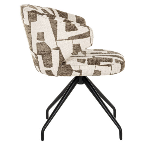 Draaibare Eetkamerstoel Milly Graffic kleur Moss - Afbeelding 2