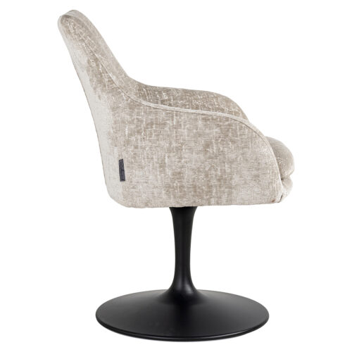 Eetkamerstoel Marlon Chenille kleur Pearl - Afbeelding 2