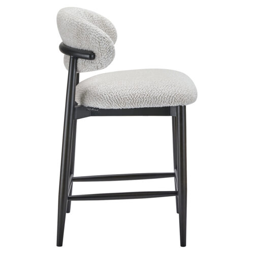 Barstoel Cherry Chenille Crème - zithoogte 66cm - Afbeelding 2