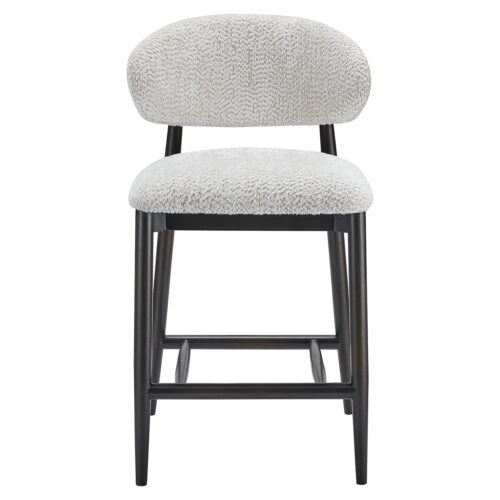 Barstoel Cherry Chenille Crème - zithoogte 66cm - Afbeelding 4