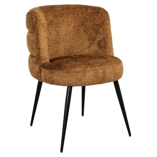 Eetkamerstoel Stella Chenille kleur Cognac