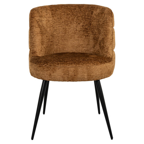 Eetkamerstoel Stella Chenille kleur Cognac - Afbeelding 4