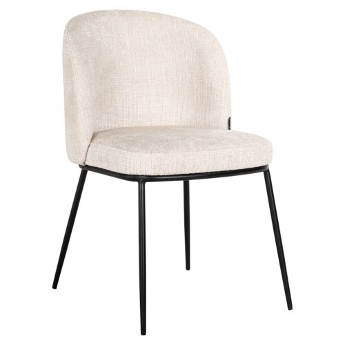 Eetkamerstoel Elvi Chenille kleur Beige
