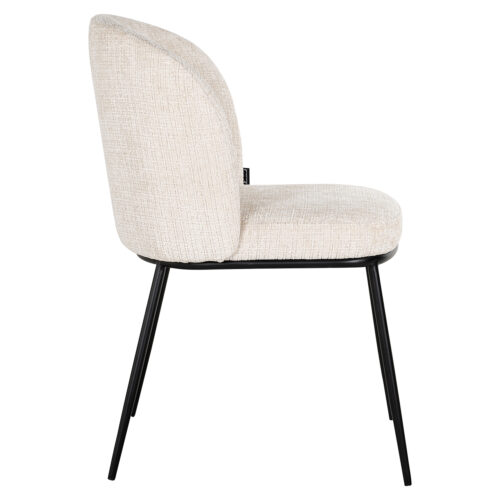 Eetkamerstoel Elvi Chenille kleur Beige - Afbeelding 2