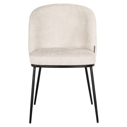 Eetkamerstoel Elvi Chenille kleur Beige - Afbeelding 4