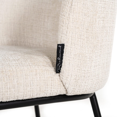 Eetkamerstoel Elvi Chenille kleur Beige - Afbeelding 6