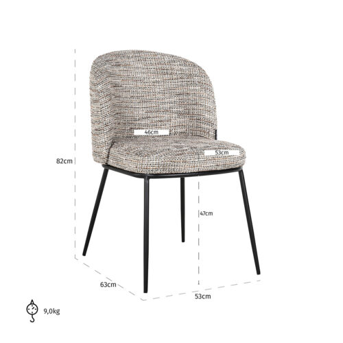 Eetkamerstoel Elvi Be Trendy kleur Nature - Afbeelding 5