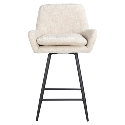 Draaibare Barstoel Linsey Beige - zithoogte 68cm - Afbeelding 4
