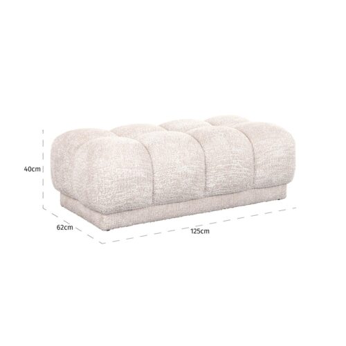 Hocker Noah Chenille - Creme - Afbeelding 4