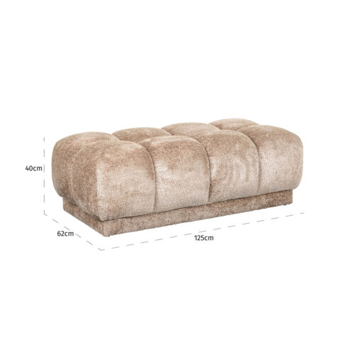 Hocker Noah Chenille - Naturel - Afbeelding 4