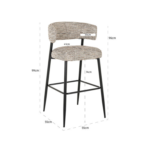 Barstoel Rochelle Be Trendy - zithoogte 74cm - Afbeelding 5