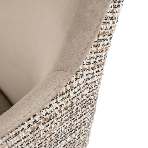 Draaibare Eetkamerstoel Lisonne Velvet en stof kleur Khaki/Naturel - Afbeelding 7
