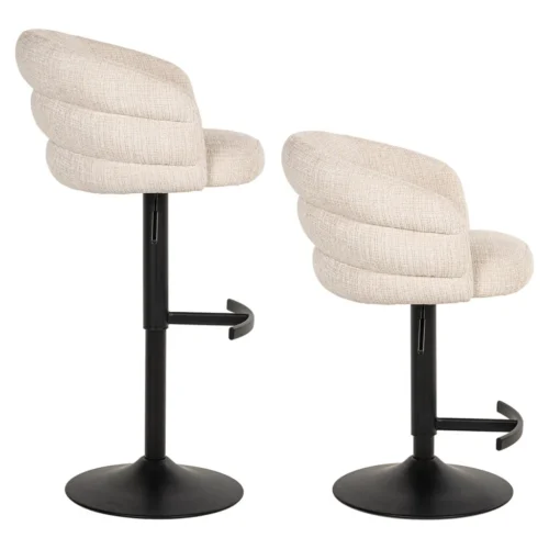 Draaibare Barstoel Nikki Chenille - Beige - Afbeelding 15