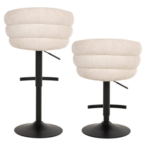 Draaibare Barstoel Nikki Chenille - Beige - Afbeelding 14