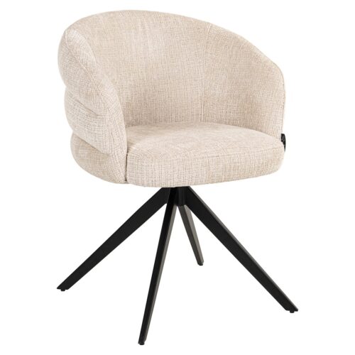 Draaibare Eetkamerstoel Chadwick Geweven stof kleur Beige