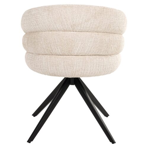 Draaibare Eetkamerstoel Chadwick Geweven stof kleur Beige - Afbeelding 3