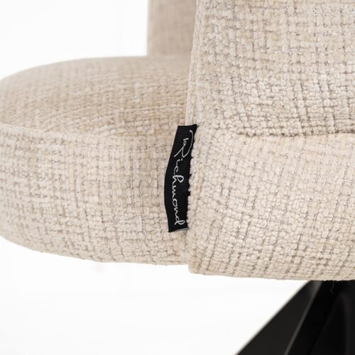 Draaibare Eetkamerstoel Chadwick Geweven stof kleur Beige - Afbeelding 5
