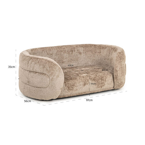 Huisdierenbed Bingo taupe chenille (Bergen 104 taupe chenille) - Afbeelding 5
