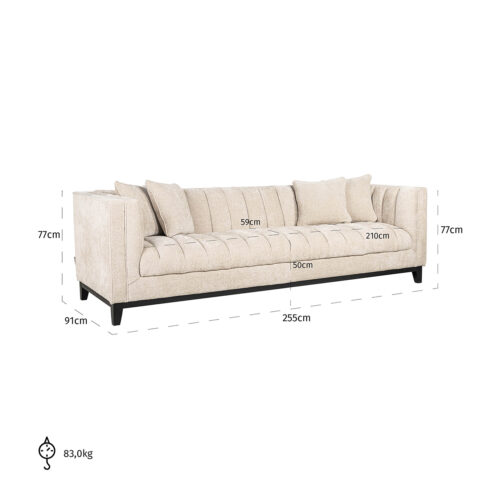 3-zits Bank Beauchamp Chenille - Afbeelding 5